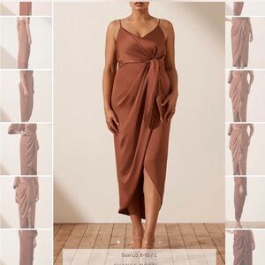 Shona Joy Tie front cocktail midi dress